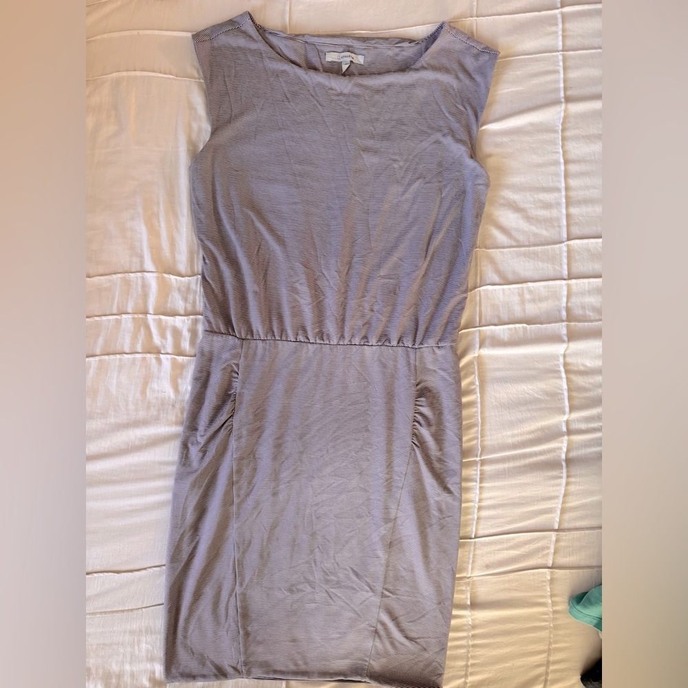 Athleta Ruched Westwood Micro Stripe Dress